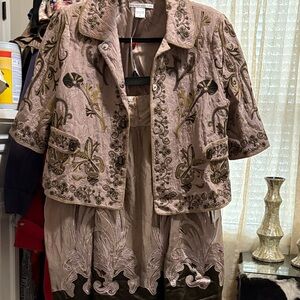 Embroidered Jacket and Dress Set